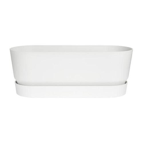 ELHO Greenville Plastic Trough With Saucer White 50cm