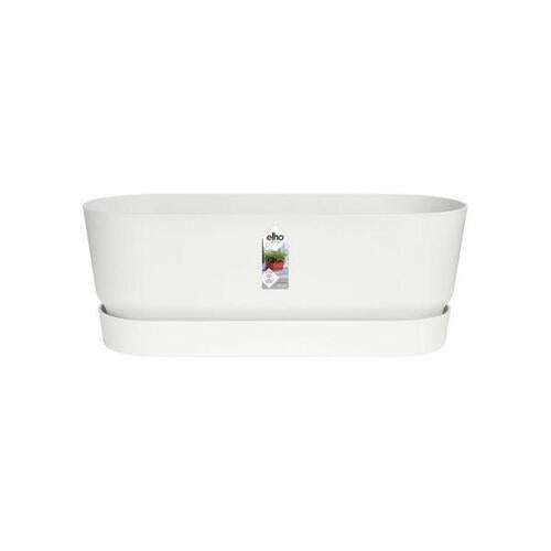 ELHO Greenville Plastic Trough With Saucer White 50cm
