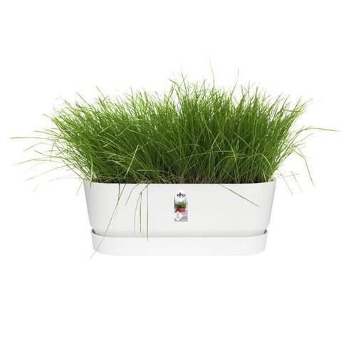 ELHO Greenville Plastic Trough With Saucer White 50cm