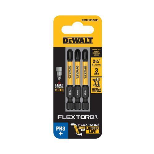 DeWALT FLEXTORQ PH3 Impact Screwdriving Bits 57mm Pack of 3