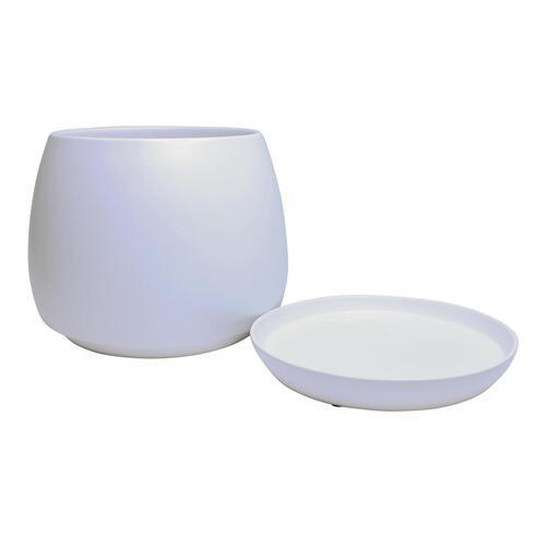 Bloom Indoor Addie Pot And Saucer 9cm White