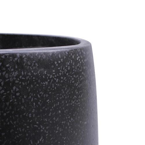 STONELEIGH & ROBERSON Tulip Round Terrazzo Pot L Black