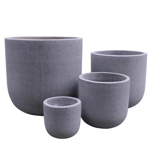 STONELEIGH & ROBERSON Egg Terrazzo Pot L Grey
