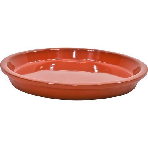 Gardeners Edge Glazed Round Saucer 22cm Orange