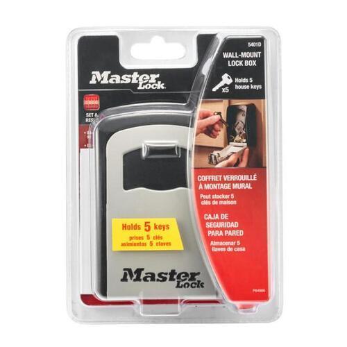 Master Lock Wall Mount Key Safe 18.5cm 13.5cm L: 5.3cm Black And Silver