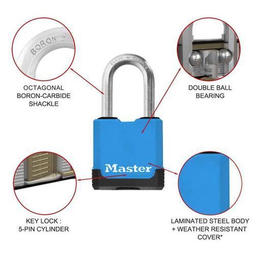 Master Lock Weather Tough Excell Covered Laminated Steel Padlock With Boron
