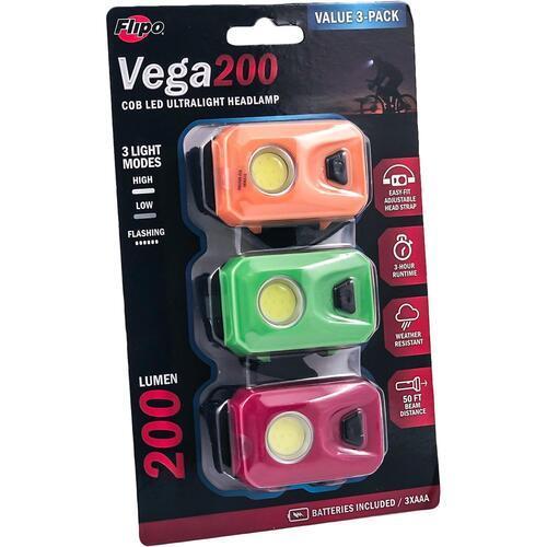 Flipo 200 Lumen Head Lamp Pack of 3
