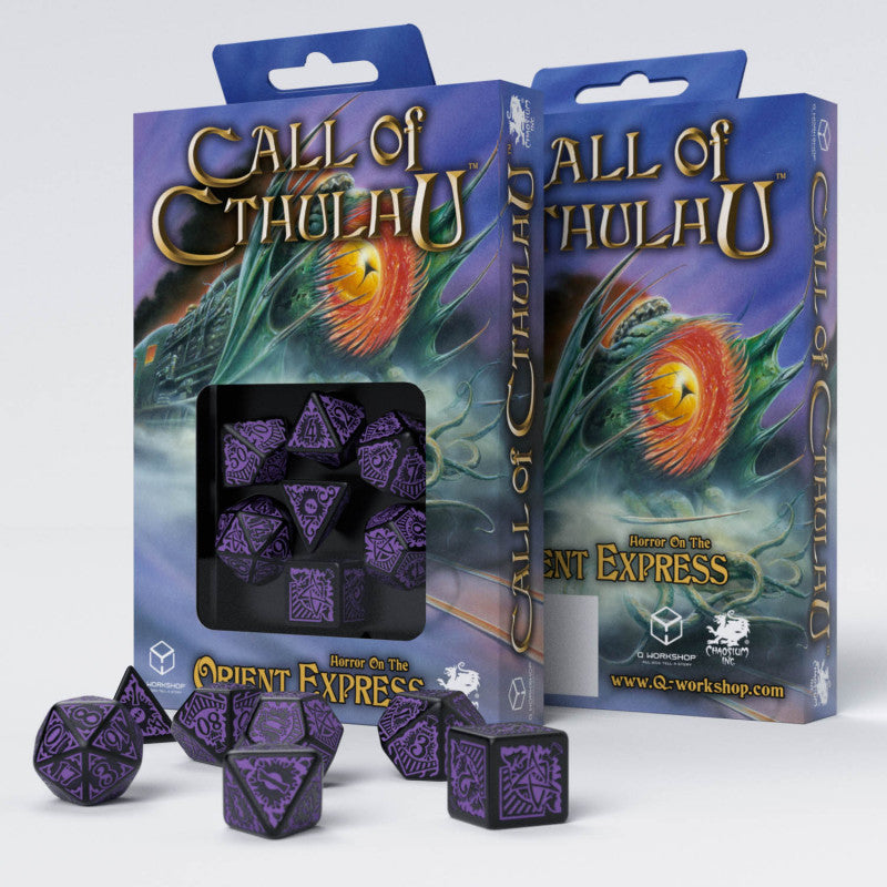 Q Workshop - Call of Cthulhu Horror On The Orient Express Black & Purple Dice