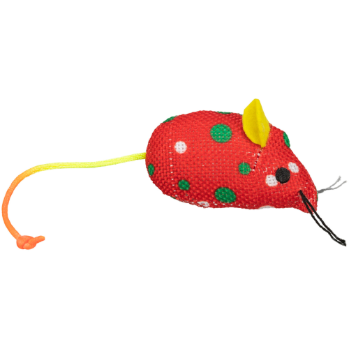 Colorful mouse-patterned cat toys infused with catnip, each 7cm, sold in a pack of 70 for endless feline fun.