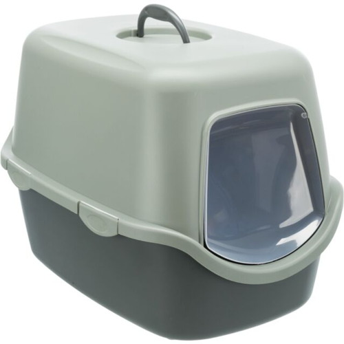 Hooded Litter Tray - Anthracite/Grey Green (40 × 40 × 56cm)