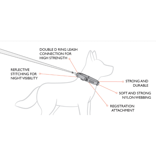 ED Dog Collar - Double Up Black Denim (XL)