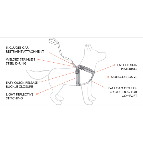 ED Dog Harness - CP Black Denim (XS)