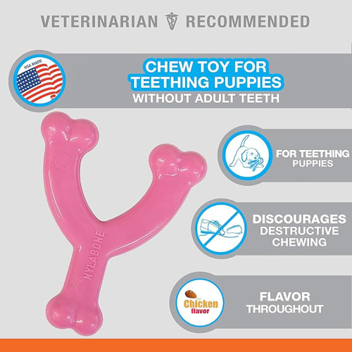 Puppy Wishbone Chew - Pink (Petite)