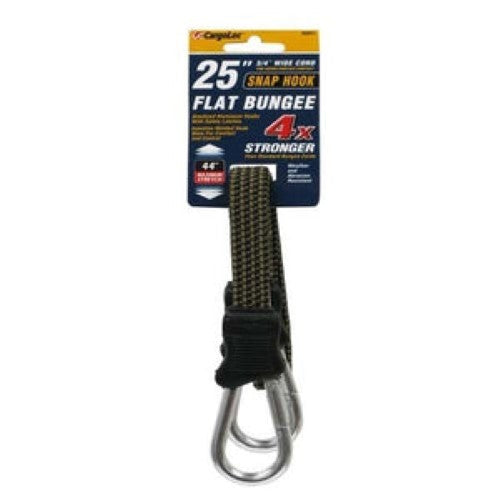 Heavy-duty 625mm bungee cord with zinc hooks, weather-resistant, ideal for securing heavy luggage.