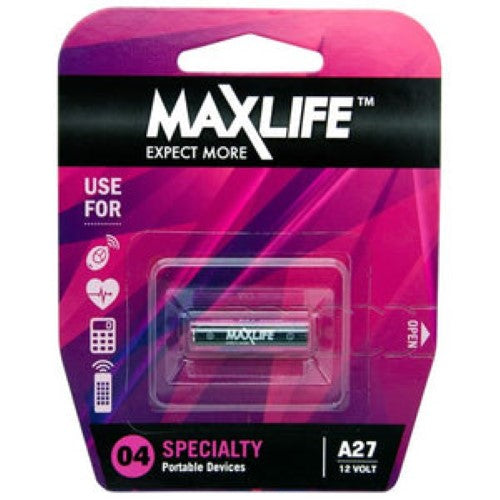 Batteries Alkaline A27 12 Volt Max-Life