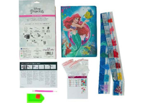 Colorful CrystalArt - The Little Mermaid Notebook with 50 lined pages and magical rhinestone art experience for creative expression.