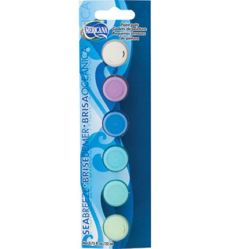 Decoart Americana Sea Breeze Paints set of 6 vibrant, non-toxic acrylic paints for versatile crafting and artistic projects.