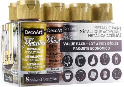 Decoart Dazzling Metallics Paints Pack Of 8