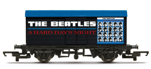 Hornby Beatles wagon from 'A Hard Days Night', featuring vibrant design and intricate details for collectors and enthusiasts.