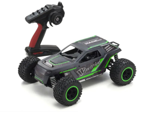 Kyosho 1/10 EP 4WD RS RAGE 2.0 electric RC car with advanced suspension, robust 4WD, and vibrant design for thrilling adventures.