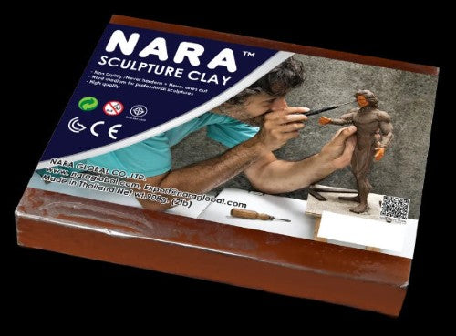 High-density Nara Sculpture Clay (908g) for detailed, reusable sculpting; ideal for artists and hobbyists in versatile colors.