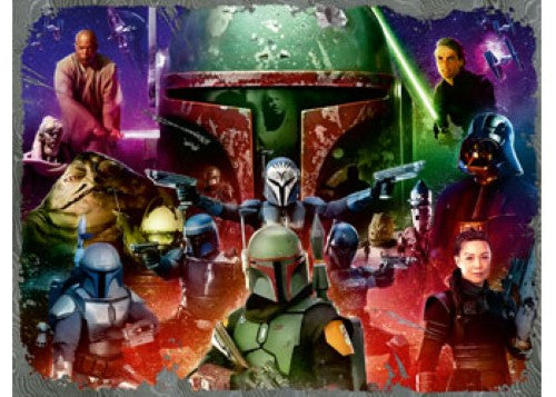 Boba Fett jigsaw puzzle featuring 1500 detailed, vibrant pieces for Star Wars fans and puzzle enthusiasts.