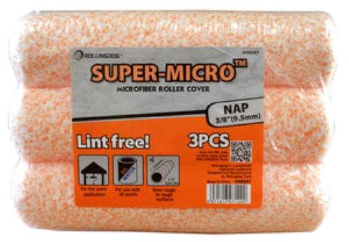 Paint Roller Sleeves 230mm Microfibre 9.5mm Nap 3 Pack Rolling Dog