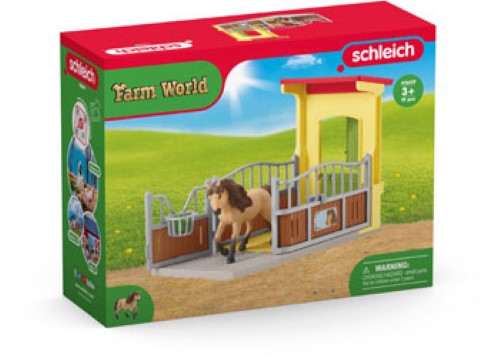 Schleich Pony Box featuring a detailed Iceland Pony Stallion figurine, perfect for imaginative play and animal education.