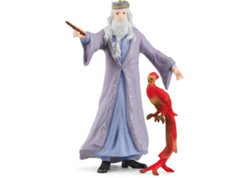 Dumbledore and Fawkes collectible figurine set, showcasing intricate details and vibrant colors, perfect for fans and collectors.