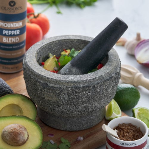 Rough Mortar and Pestle - AVANTI Grey (17cm)