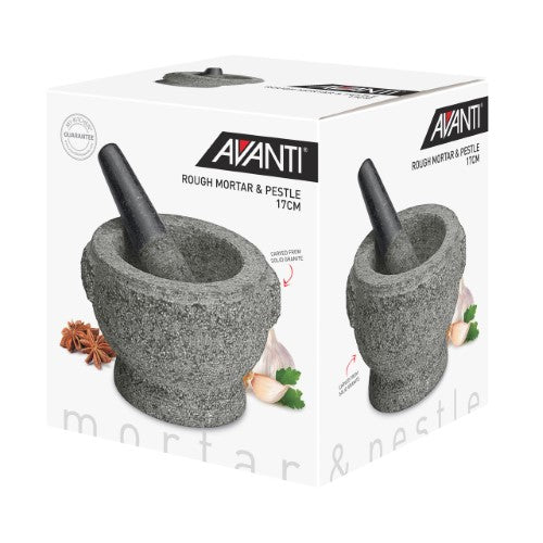 Rough Mortar and Pestle - AVANTI Grey (17cm)