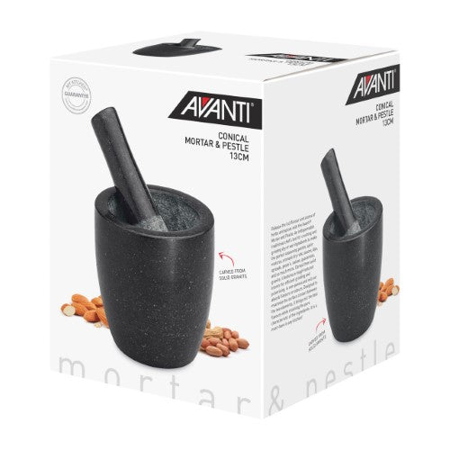 Conical Mortar and Pestle - AVANTI Black (13cm)
