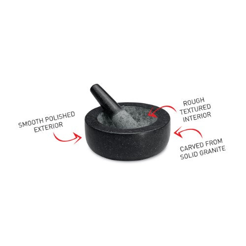 Low Profile Mortar and Pestle - AVANTI Black (20cm)
