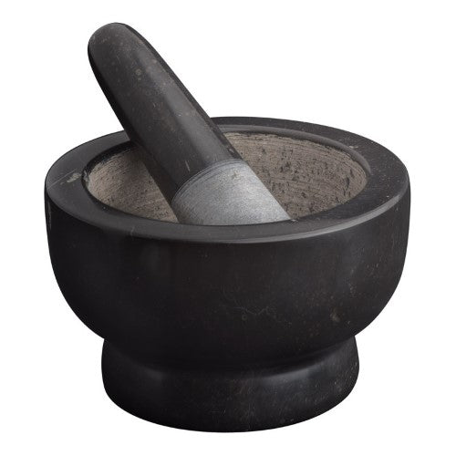 Marble Footed Mortar and Pestle - AVANTI (Black)