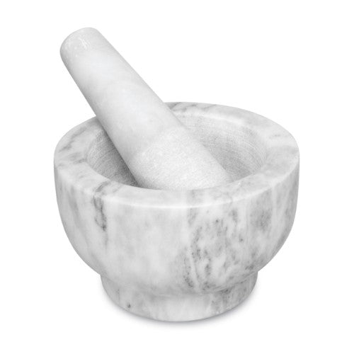 Marble Footed Mortar and Pestle - AVANTI (White)