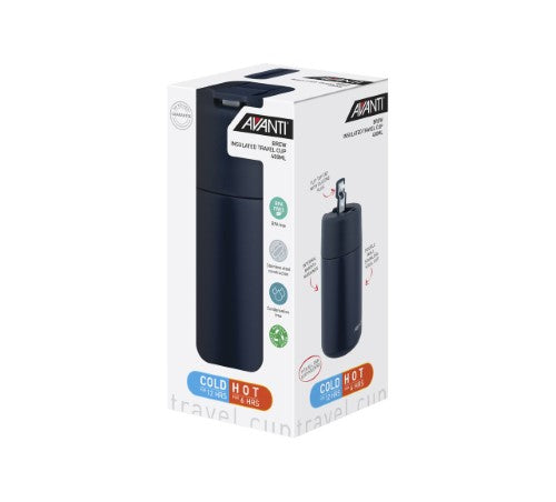Insulated Travel Cup - AVANTI Brew 400ml (Navy)