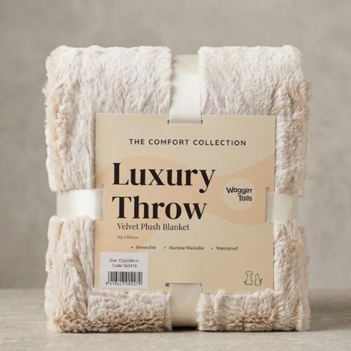Pet Luxury Throw Velvet Plush Waggin’ Tails 152 x 100cm