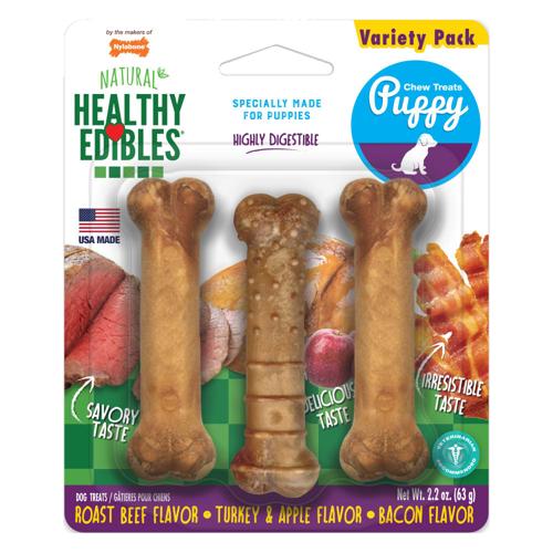 Puppy Treat Starter Kit Healthy Edibles Nylabone Petite 3 Pack
