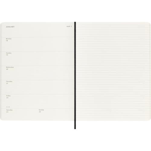 Moleskine Diary 18M Weekly + Notes Soft Cover XL Black 2026/27