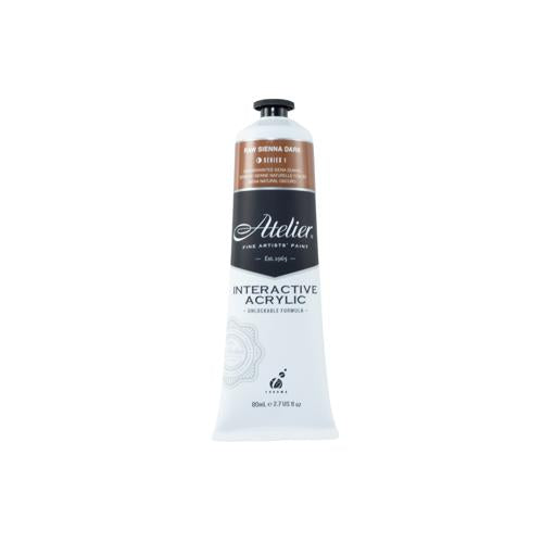 Atelier Acrylic Interactive Paints 80ml Raw Sienna Dark
