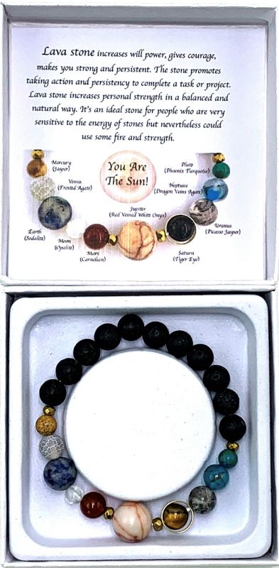 Bracelet - Lava Stone Solar System (7cm)