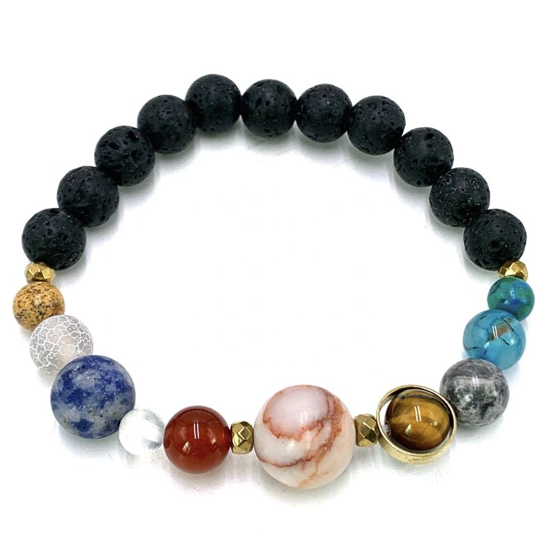 Bracelet - Lava Stone Solar System (7cm)