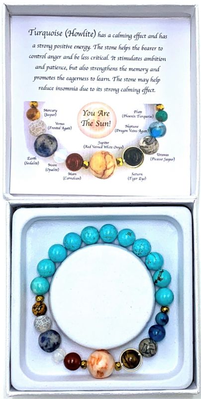 Bracelet - Turquoise Howlite Solar System (7cm)