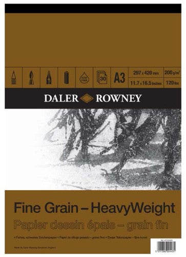 Sketch / Paper Pad - Daler Fine Grain Hvyweight Pad 200g A3