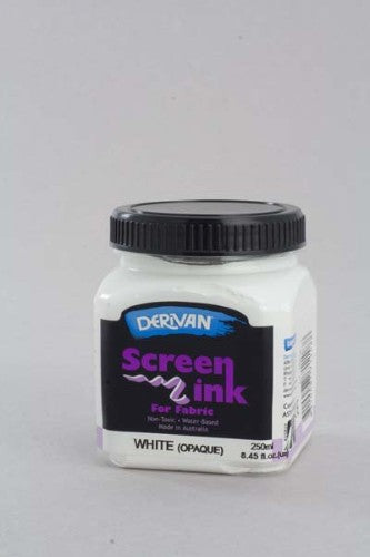 Non-toxic 250ml white screen ink for safe and vibrant fabric printing, ideal for T-shirts and DIY projects.