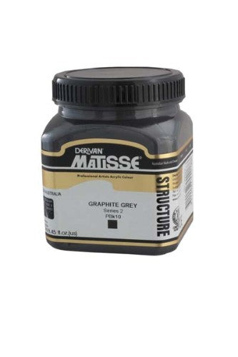 250ml tube of Matisse Structure Acrylic Paint in Graphite Grey, perfect for vibrant art with textured effects and quick-drying versatility.