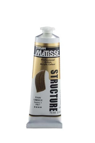 Matisse Str Acrylic Paint in Raw Umber, 75ml tube, perfect for rich texture and vibrant, long-lasting color.