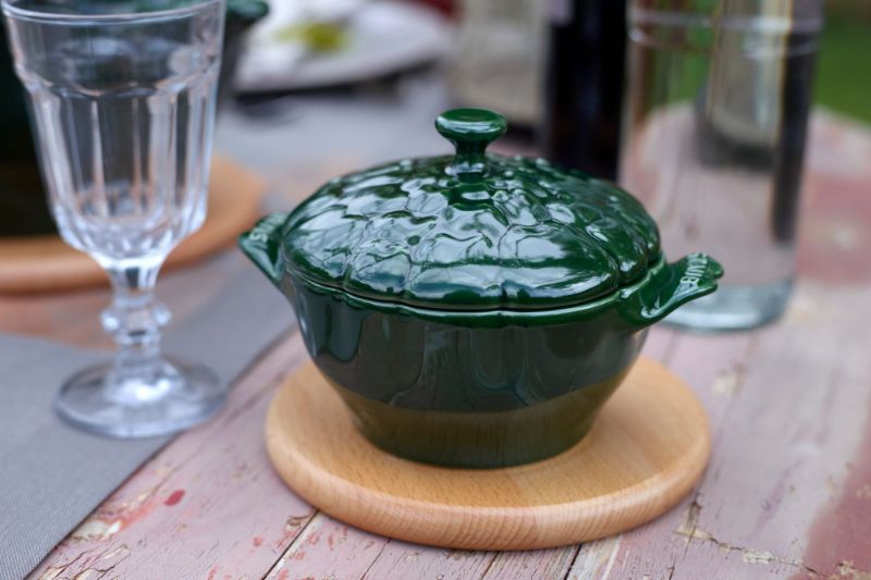 Artichoke Cocotte - Staub Ceramic 0.5L (Dark Green)