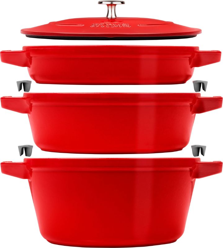 4pc Stackable Cocotte Set - 24cm (Cherry)