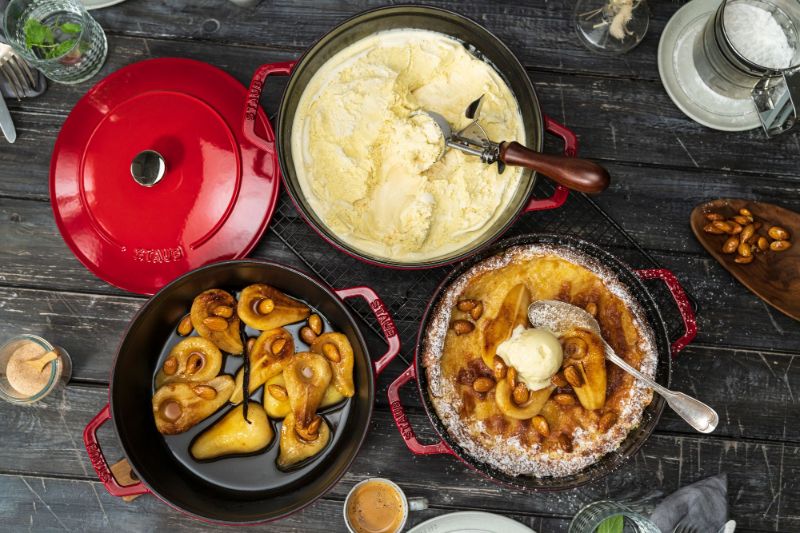 4pc Stackable Cocotte Set - 24cm (Cherry)